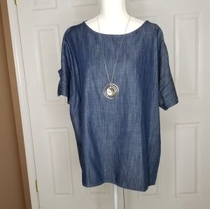 Blue denim tunic